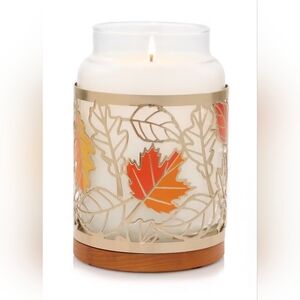 Yankee Candle Leaf Design Holder - Orange and Gold